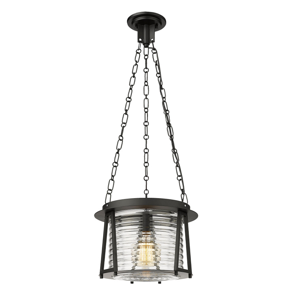 Matte Black Cape Harbor Glass Pendant