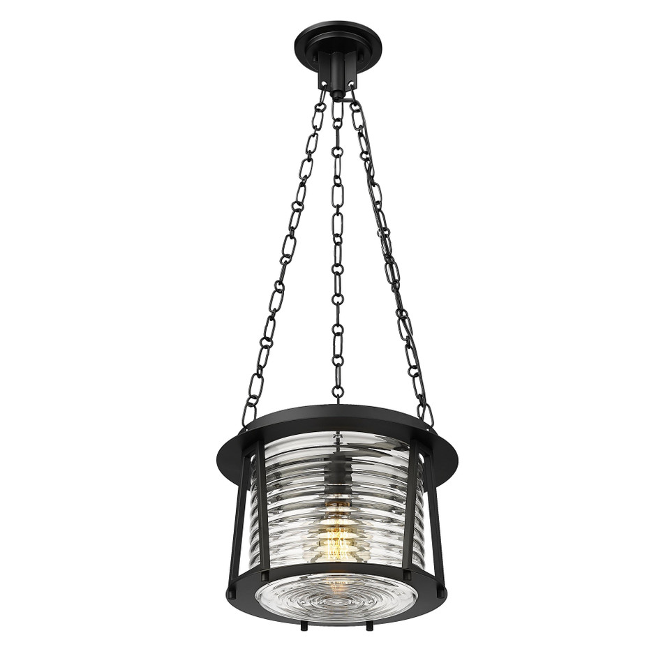Matte Black Cape Harbor Glass Pendant, view 4