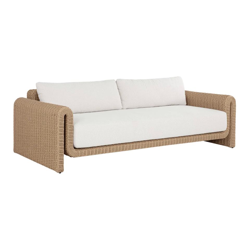 Tibi Natural  Handwoven Wicker Outdoor Sofa