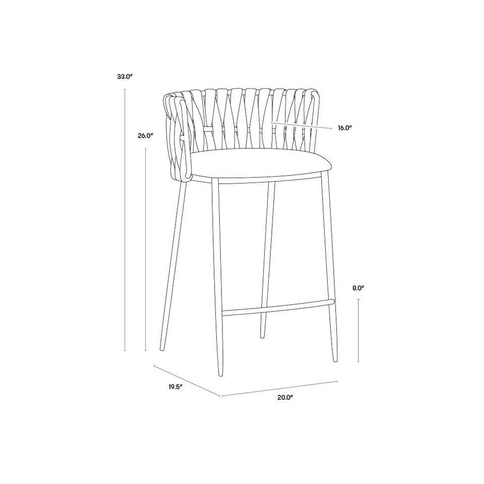 Sarai Belfast Heather Grey Counter Stool, view 5
