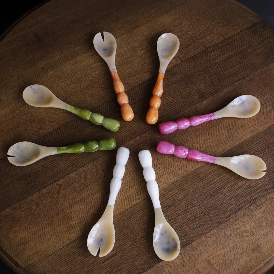Resin Rio Bubble Salad Servers (Pink), view 6