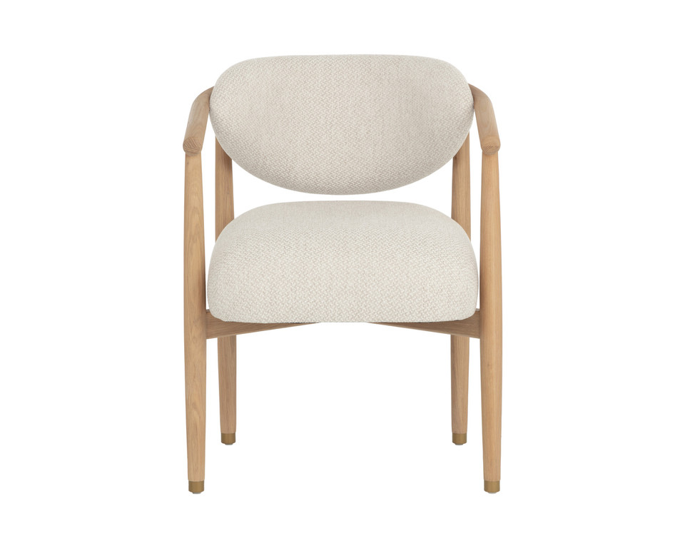 Sigrid Dining Light Oak - Monument Oatmeal Armchair