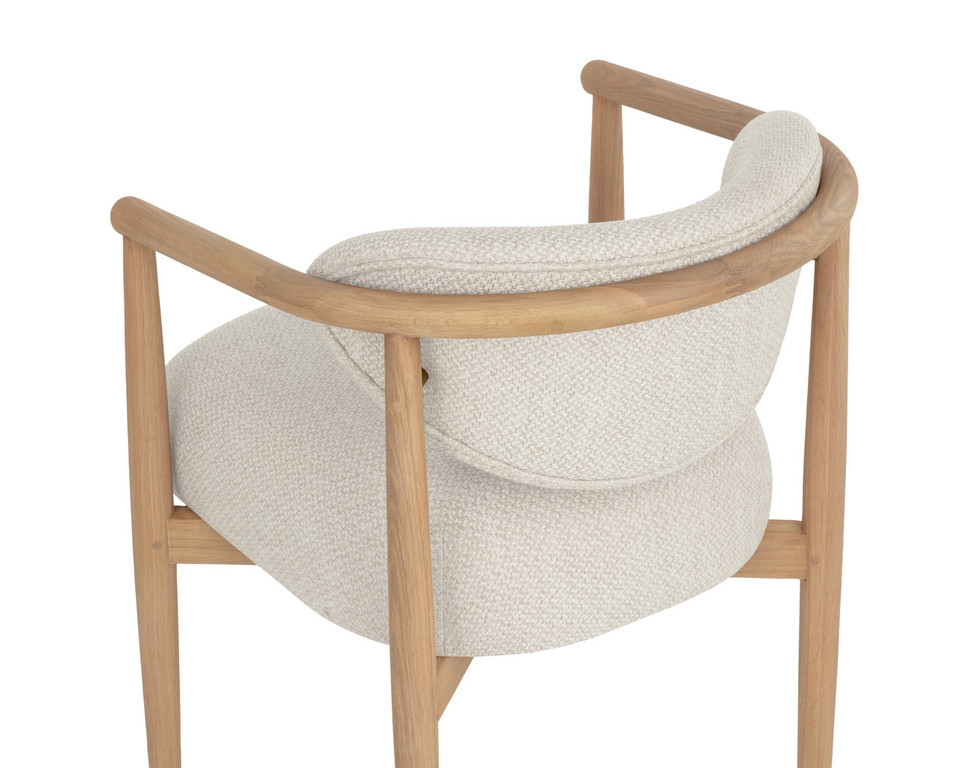 Sigrid Dining Light Oak - Monument Oatmeal Armchair