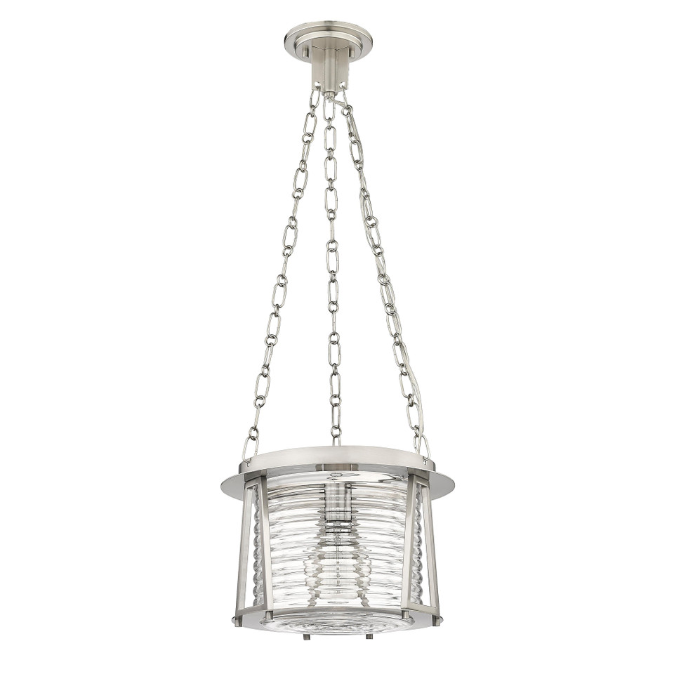Brushed Nickel Cape Harbor Glass Pendant, view 5