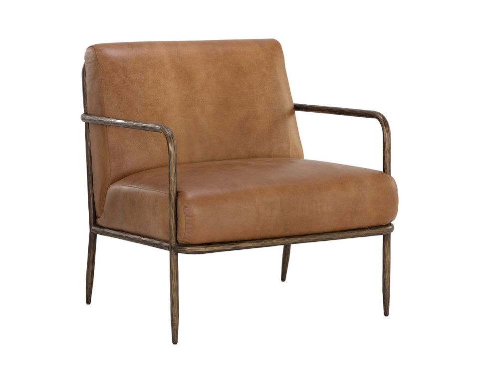Lathan Tan Leather Lounge Chair