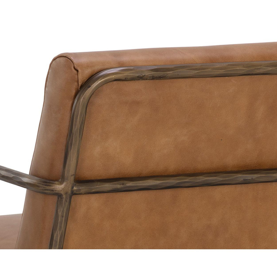 Lathan Tan Leather Lounge Chair, view 3