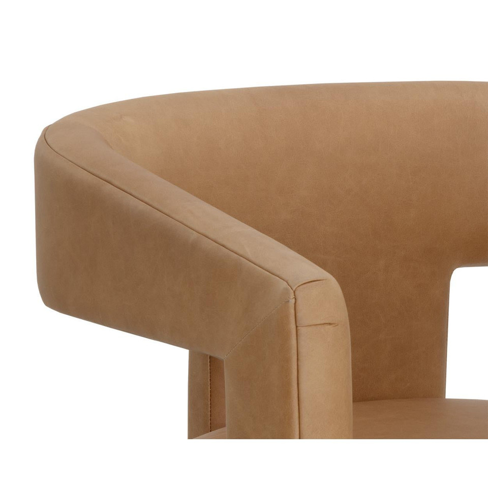 Cobourg Ludlow Sesame Leather Lounge Chair, view 2
