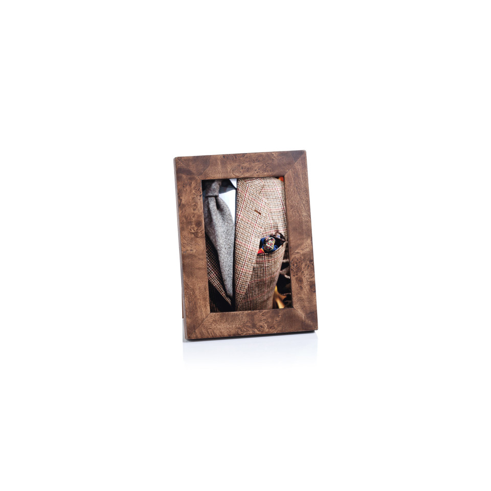 Rosso Burlwood Photo Frame - Frame Corner Detail | Bone & Brass