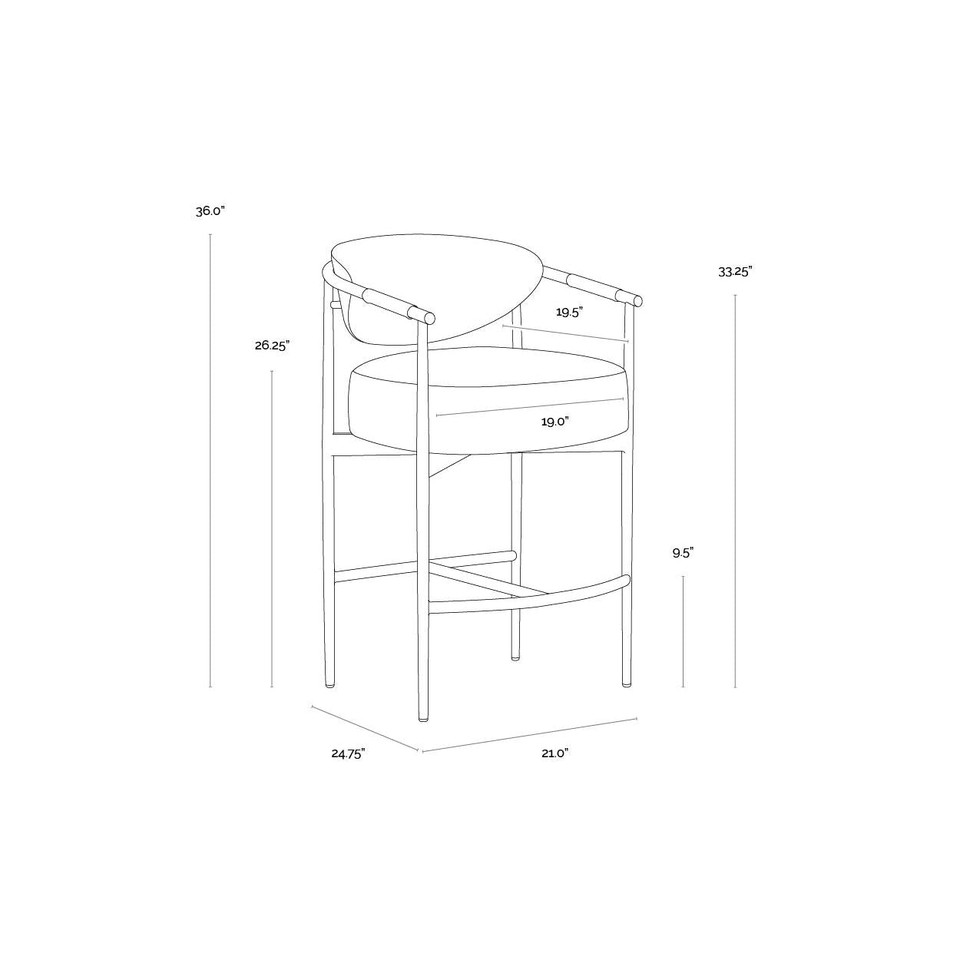 Heloise Bravo Black Counter Stool, view 2
