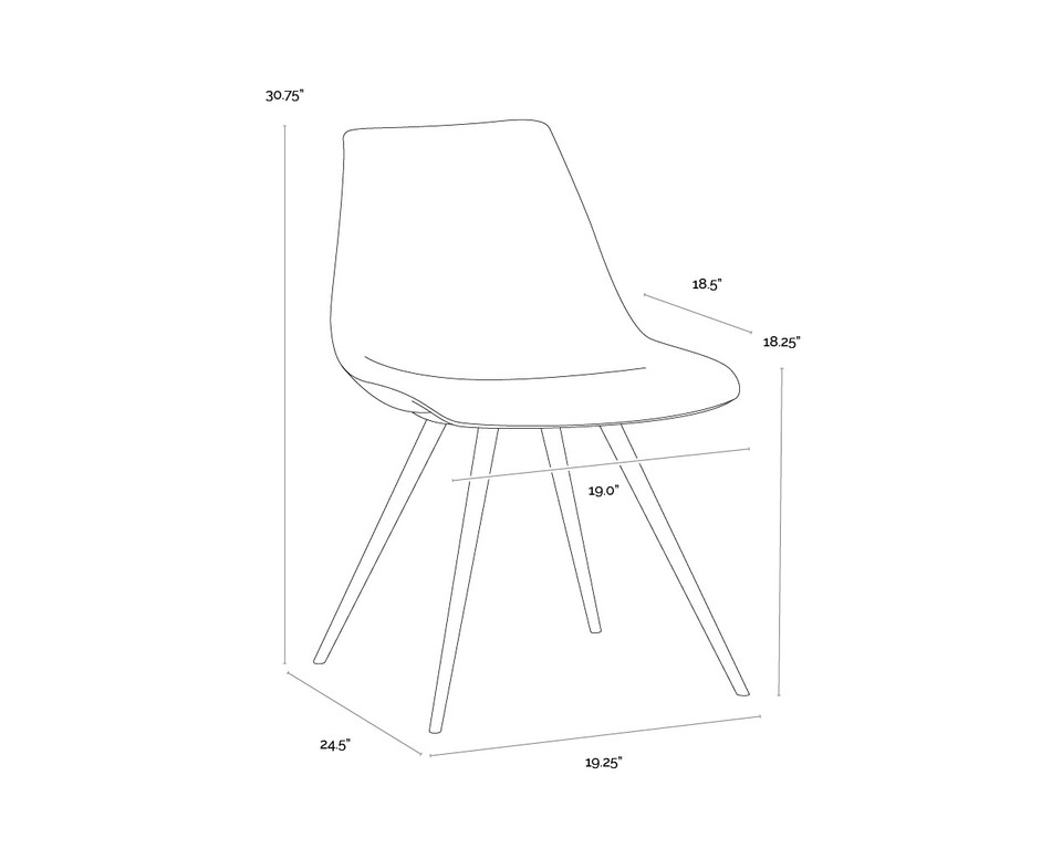 Lipa Black - Belfast Heather Grey / Rosemary Dining Chair