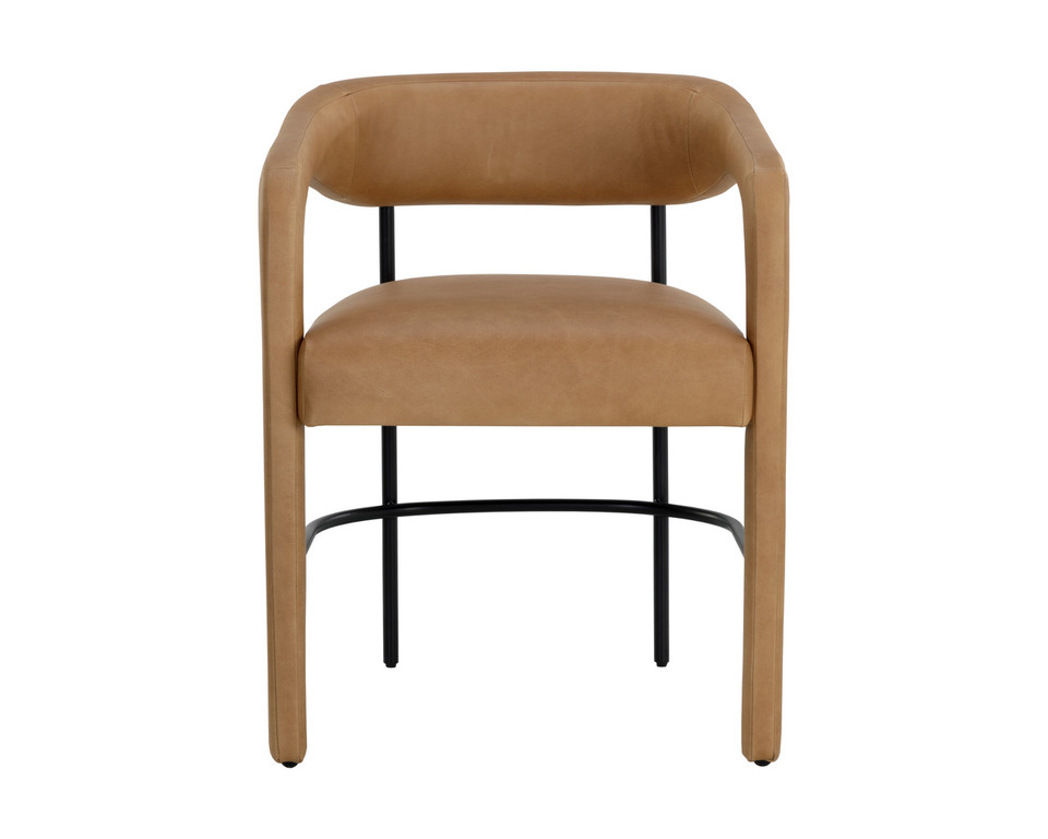Mavia Dining Ludlow Sesame Leather Armchair