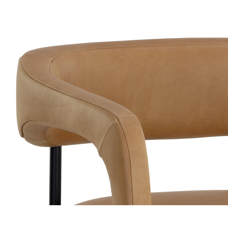 Mavia Dining Ludlow Sesame Leather Armchair, view 2