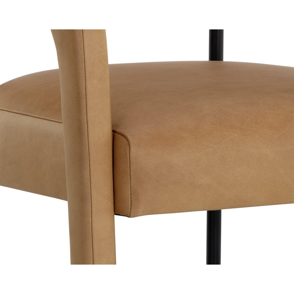Mavia Dining Ludlow Sesame Leather Armchair