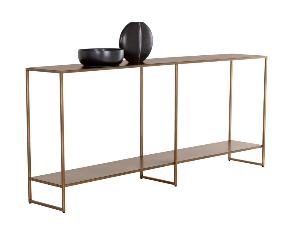 Eiffel Antique Brass Console Table