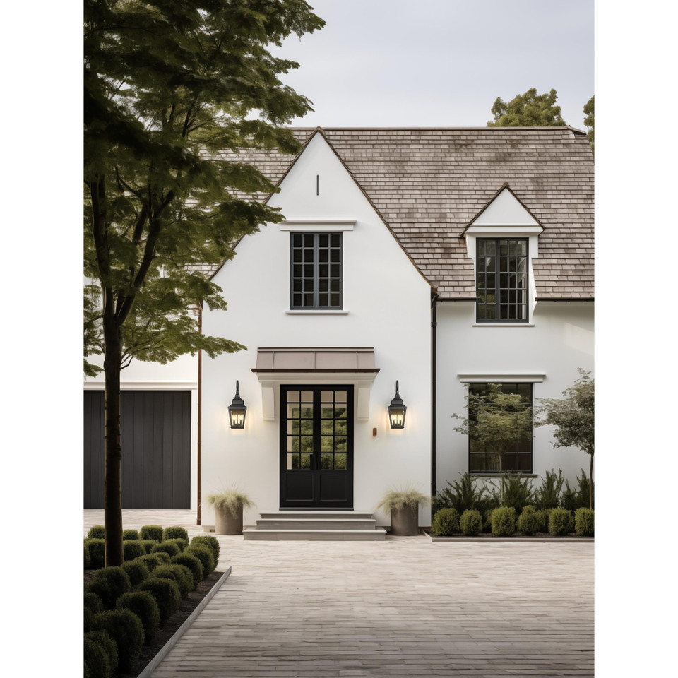 Sand Black Tapered Outdoor Wall Lantern, view 2