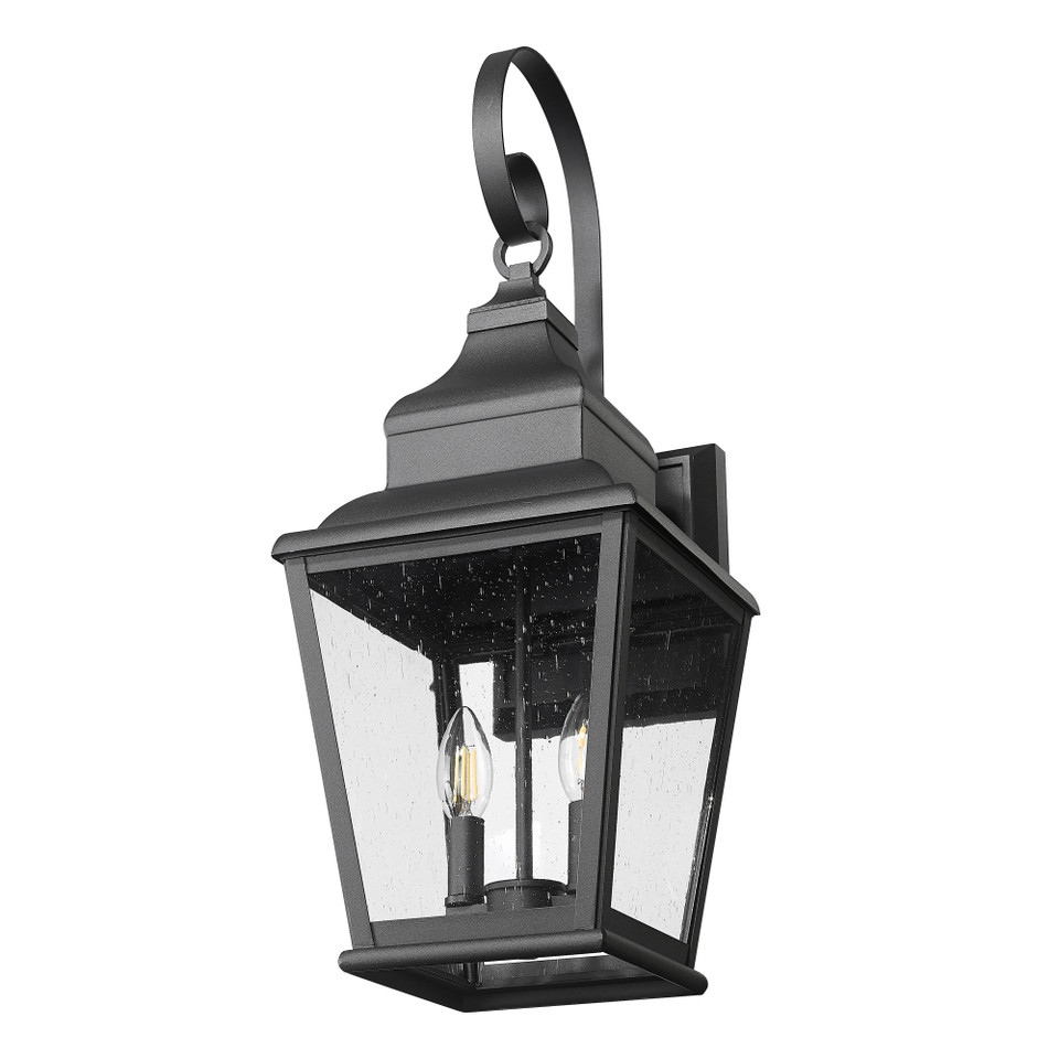 Sand Black Tapered Outdoor Wall Lantern