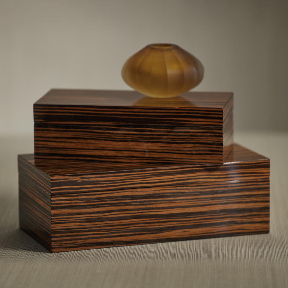 Bambara Ebony Decorative Box, Large - Box Detail | Bone & Brass