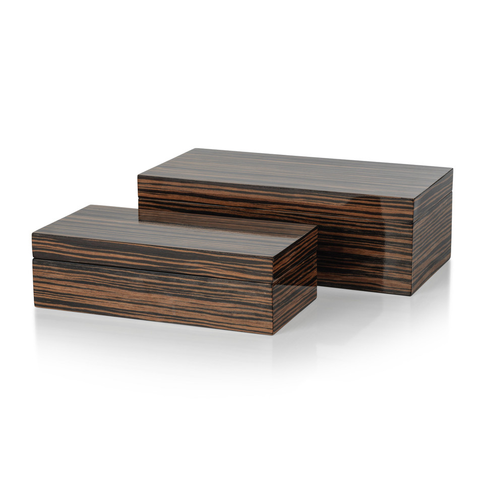 Bambara Ebony Decorative Box, Large - Box Top View | Bone & Brass