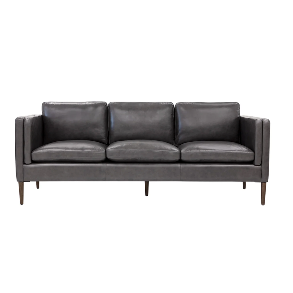 Richmond Brentwood Charcoal Leather Sofa, view 6