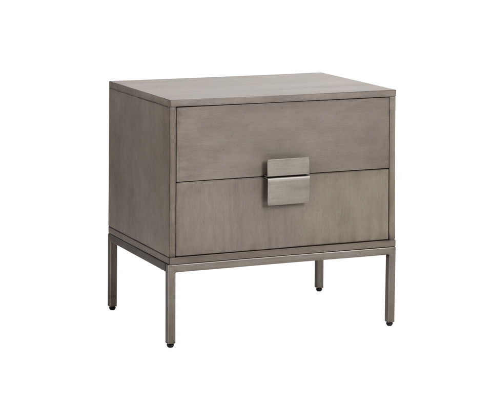 Jade Antique Silver - Ash Grey Nightstand