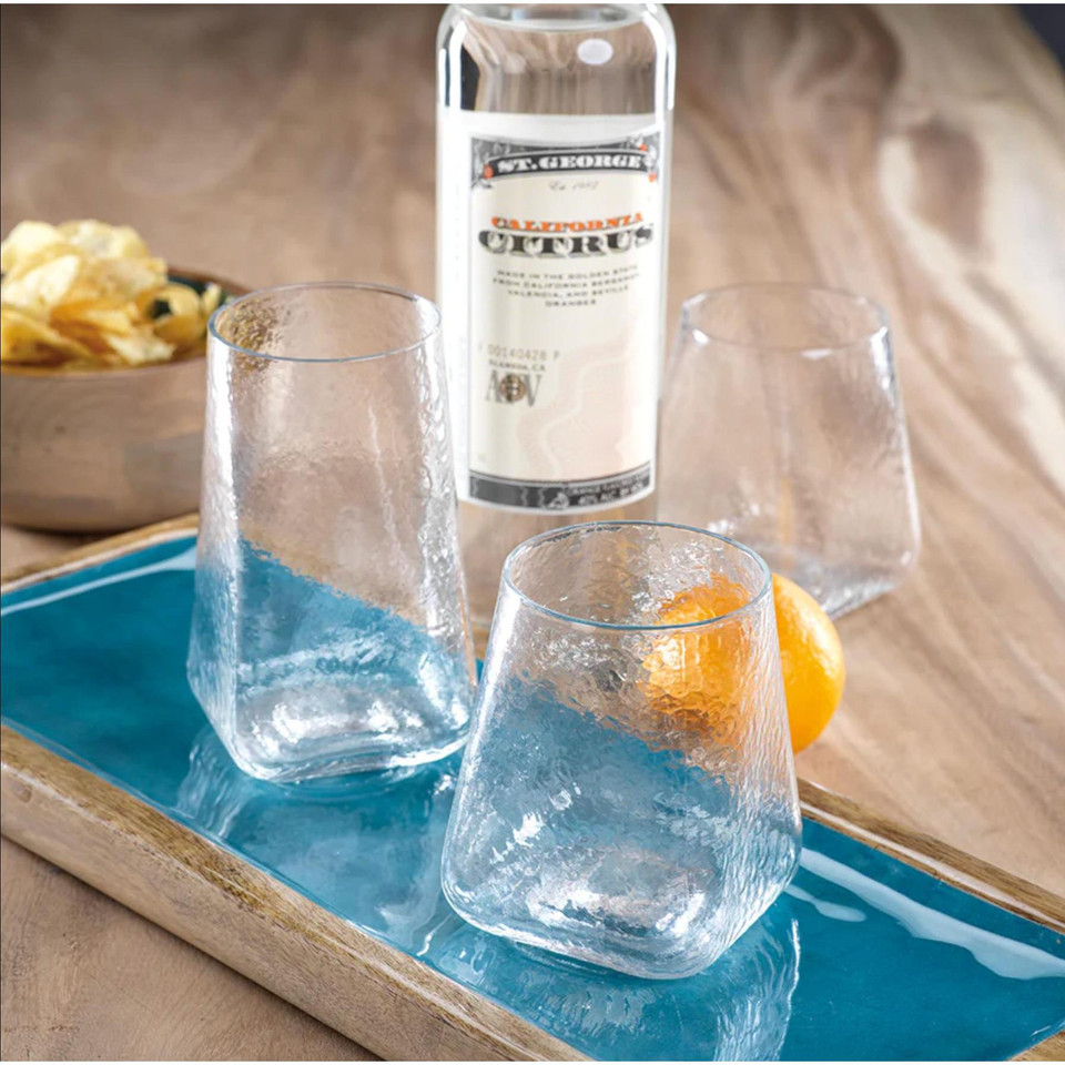 Kaleigh Hammered Highball Glasses, Set of 6 - Glass Detail | Bone & Brass