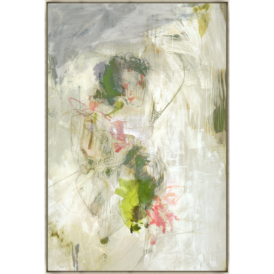 Abstract giclee painting by Michelle Bennett with layered colors, brushstrokes, and modern artistic structure.