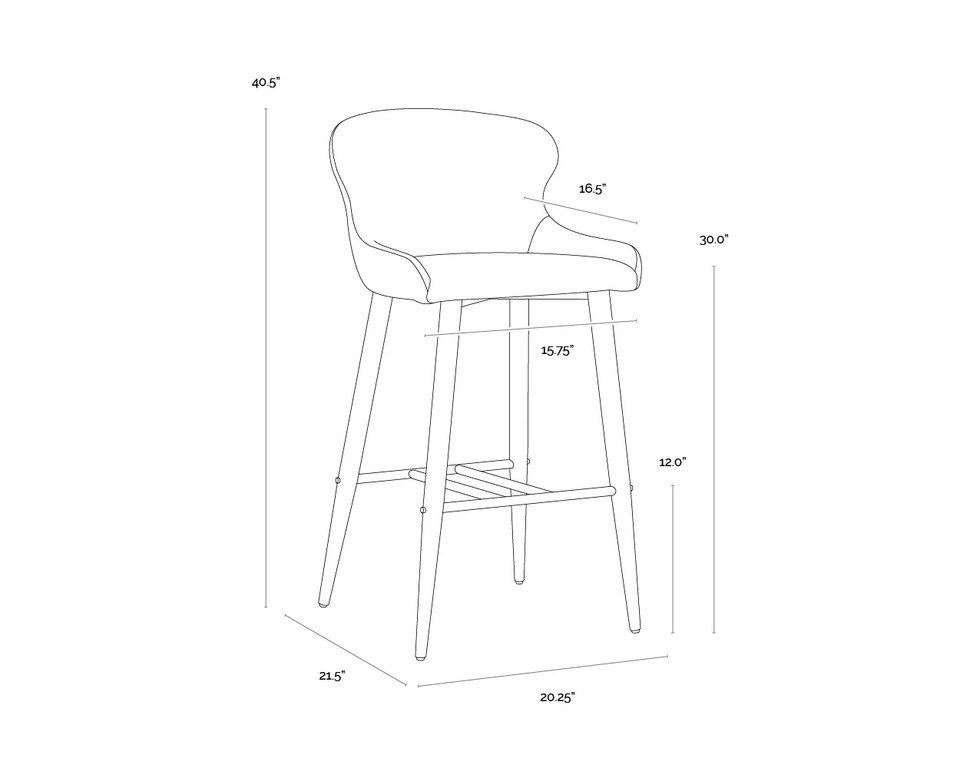 Evora Barstool Milliken Cognac