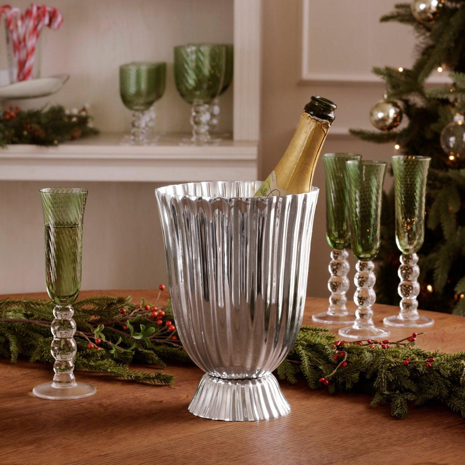 Vintage Silver Vienna Large Vase - Vase Side View | Bone & Brass