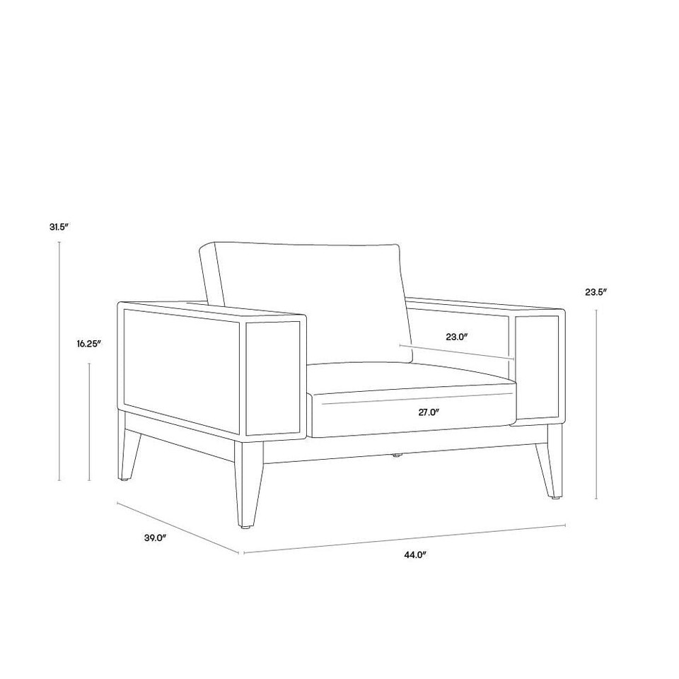 Salerno Gracebay Grey Armchair, view 3