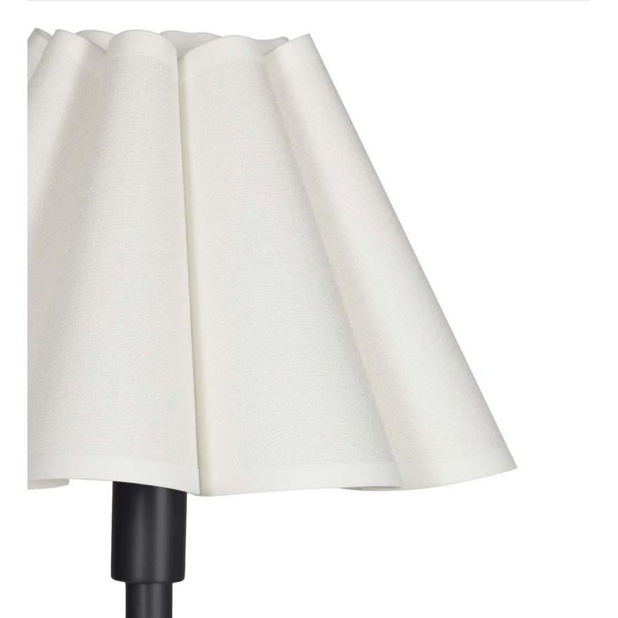 Polly Double Arm Table Lamp - Blackened Brass White Shade - Lamp Detail | Bone & Brass