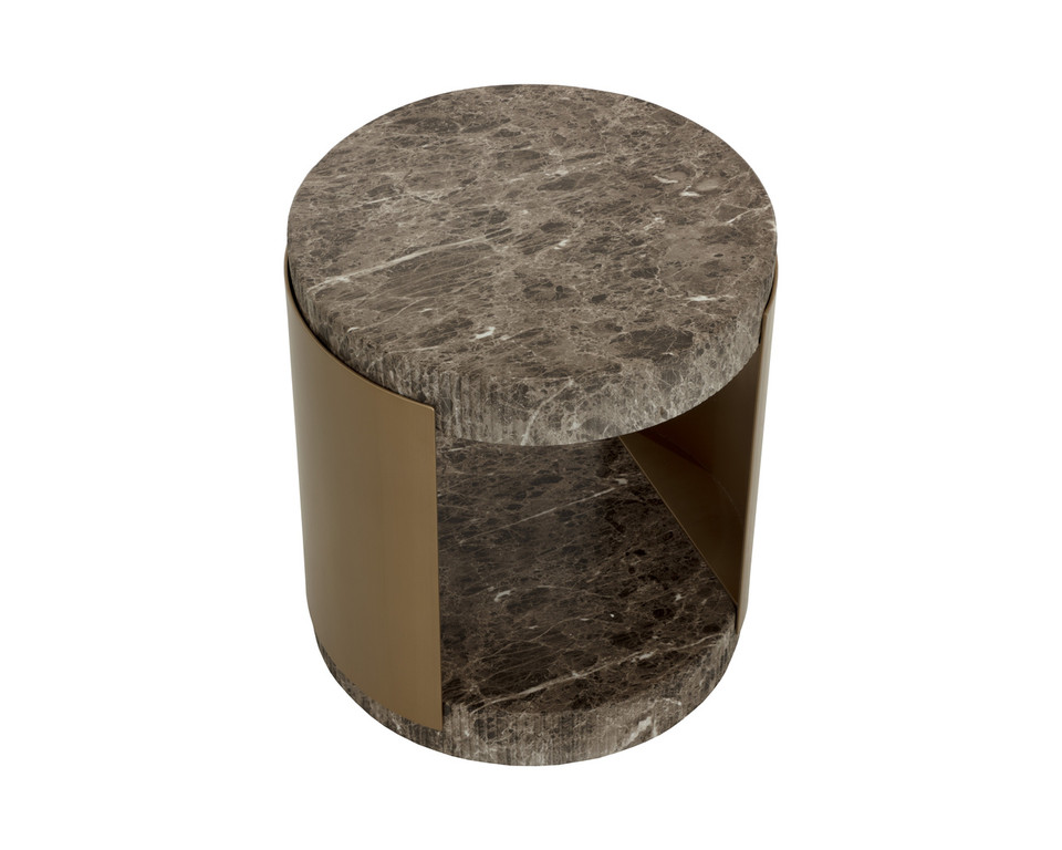 Cavette End Marble Look - Dark Emperador Table
