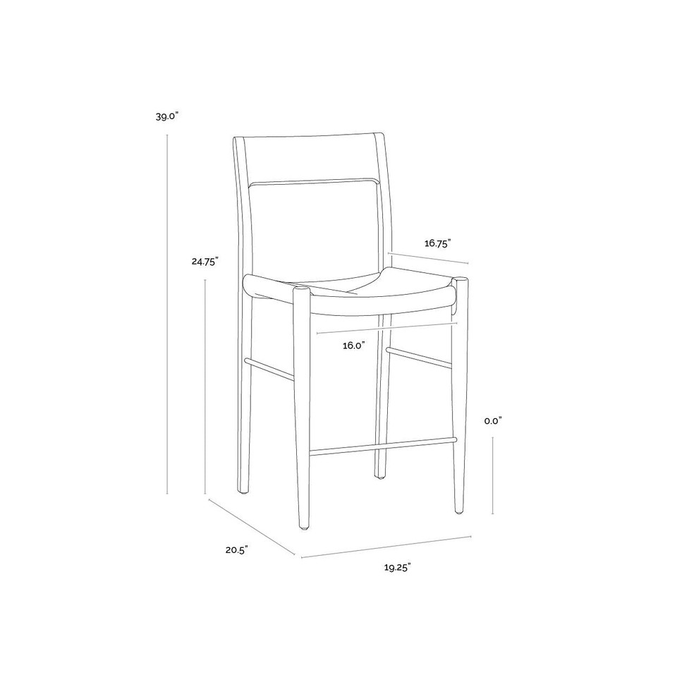 Bondi Black Counter Stool, view 4