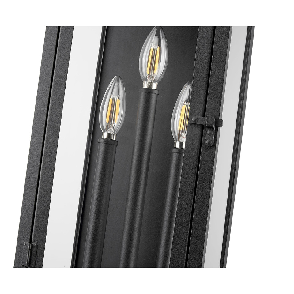 Black Stepped Glass Outdoor Wall Light, view 5