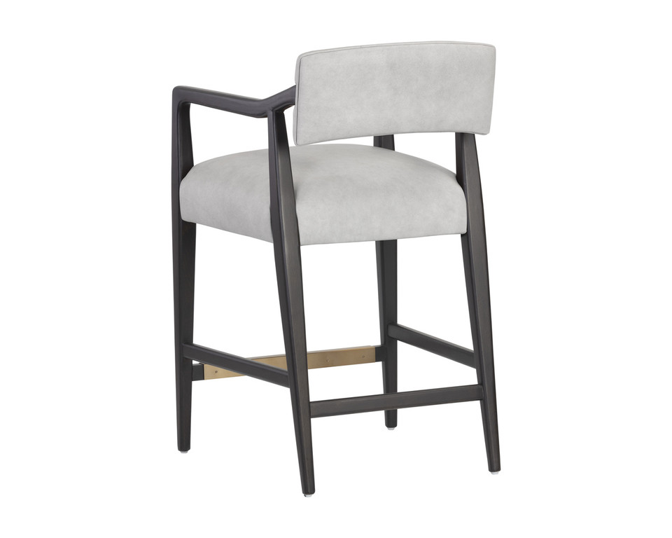 Keagan Saloon Light Grey Leather Counter Stool