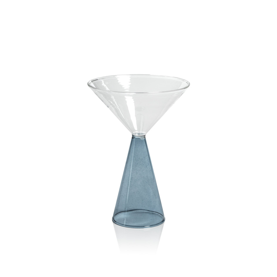 Vivian Blue Stem Martini Glasses, Set of 4 | Bone & Brass