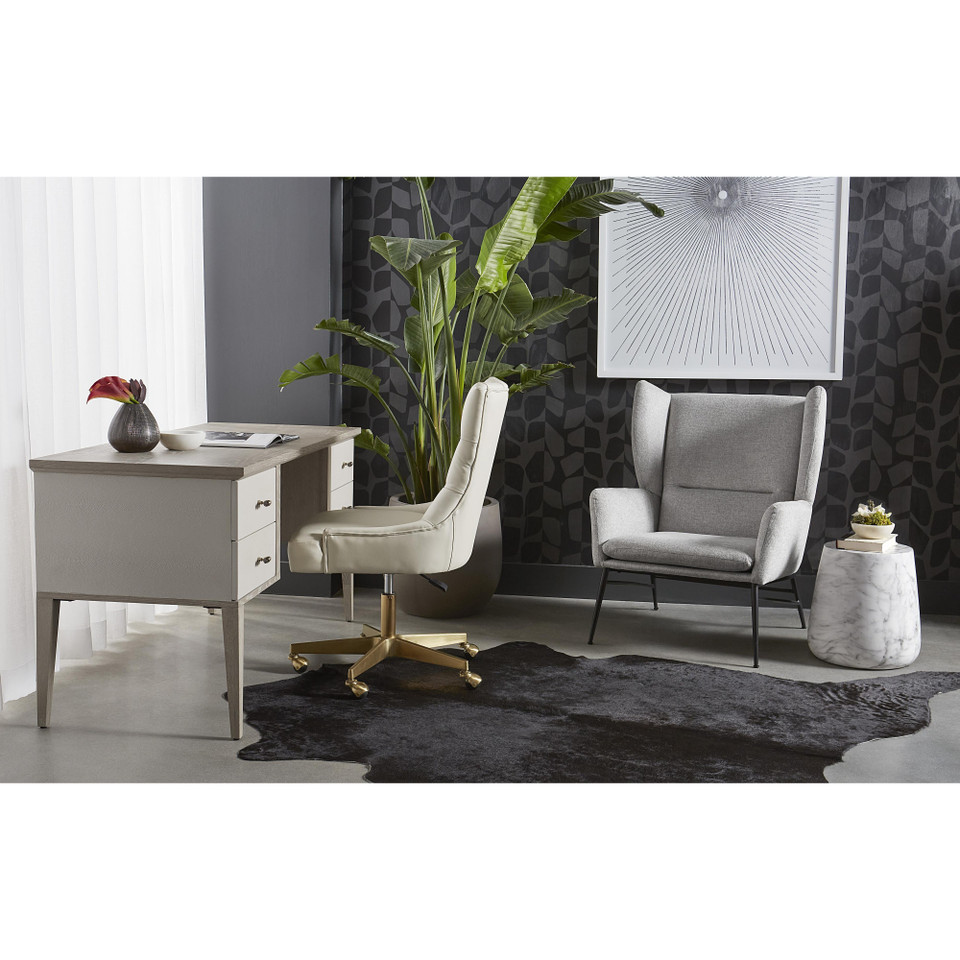 Pattinson White Ceruse - Oyster Shagreen Desk, view 5