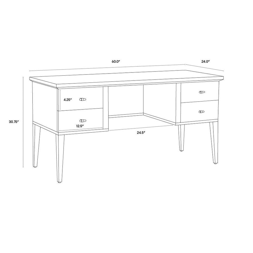 Pattinson White Ceruse - Oyster Shagreen Desk, view 4