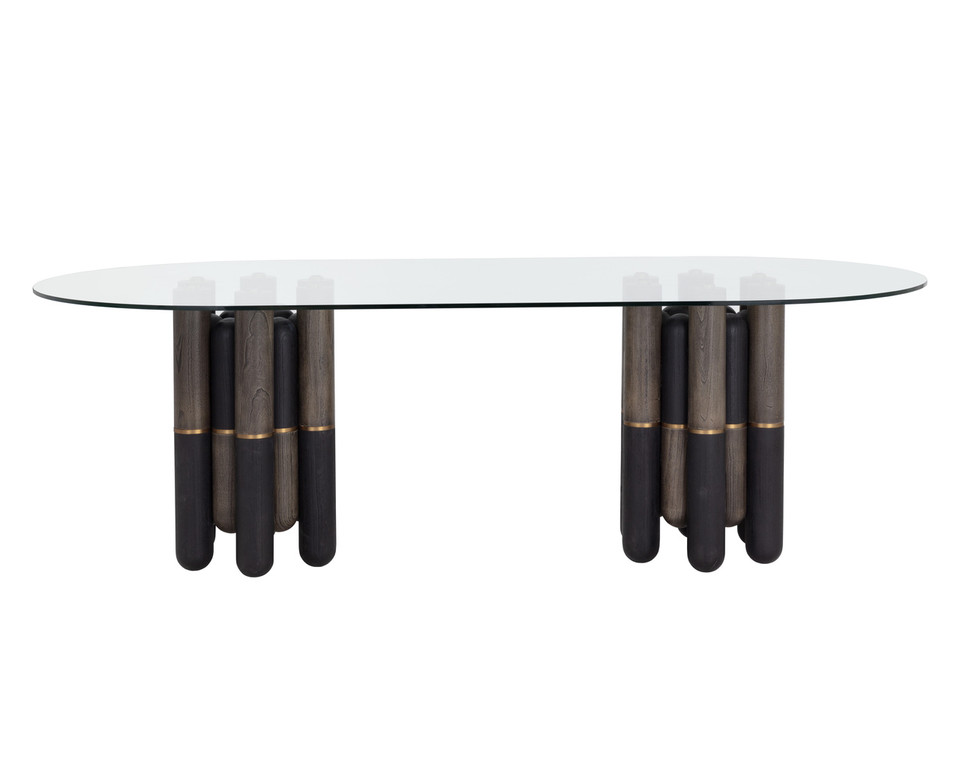 Yanna Oval - Glass - 94.5" Dining Table