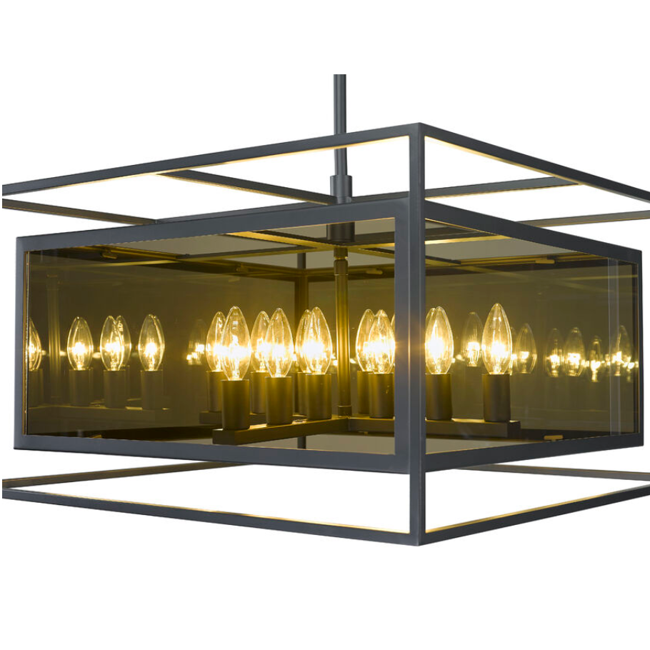 Misty Charcoal Smoke Glass Chandelier, view 3