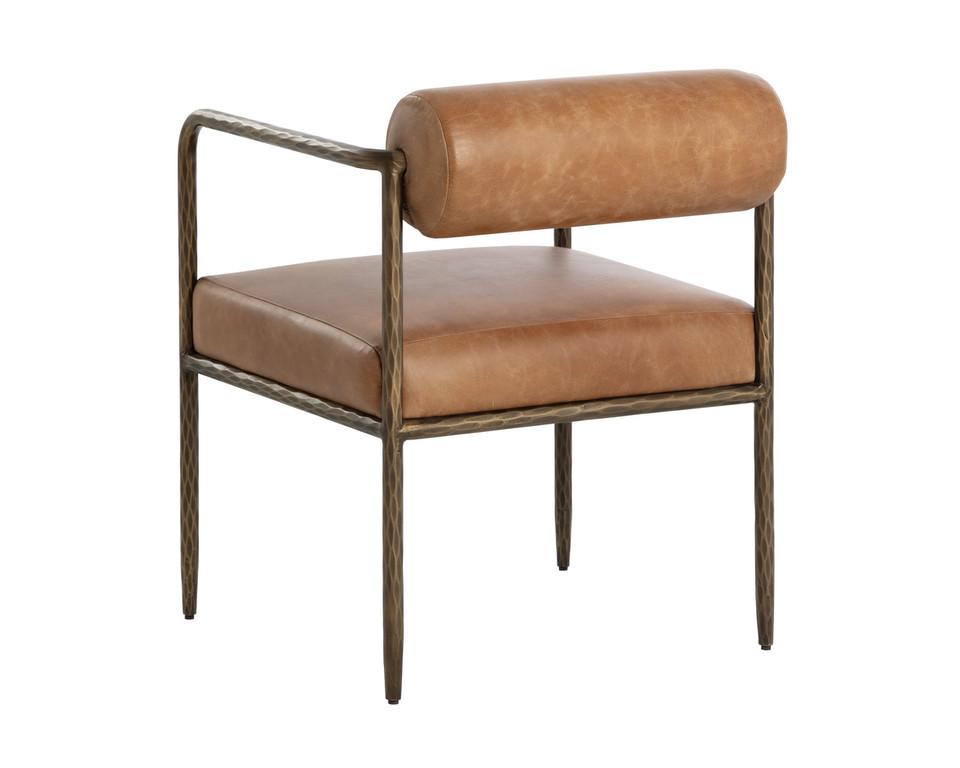 Ajani Dining Tan Leather Armchair