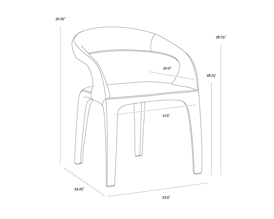 Atika Dining Milliken Cognac Armchair