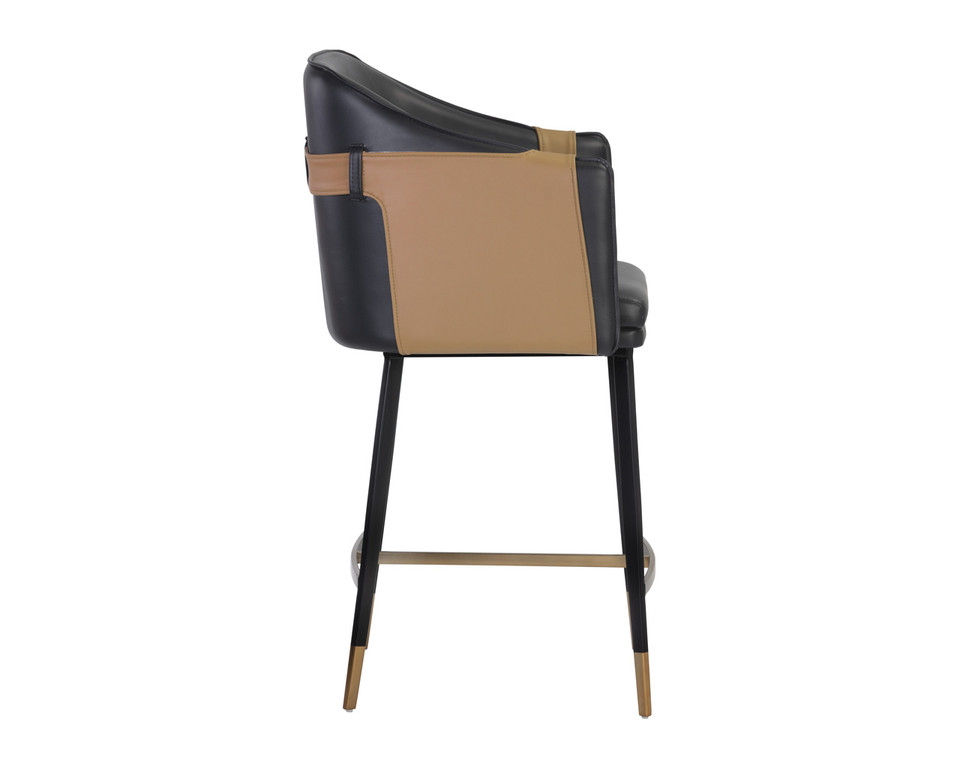 Carter Napa Black / Napa Cognac Counter Stool