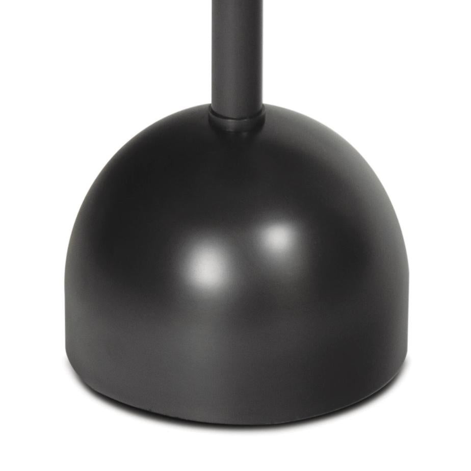 Close-up of the Arthur Accent Table's modern, goblet-shaped black steel base.