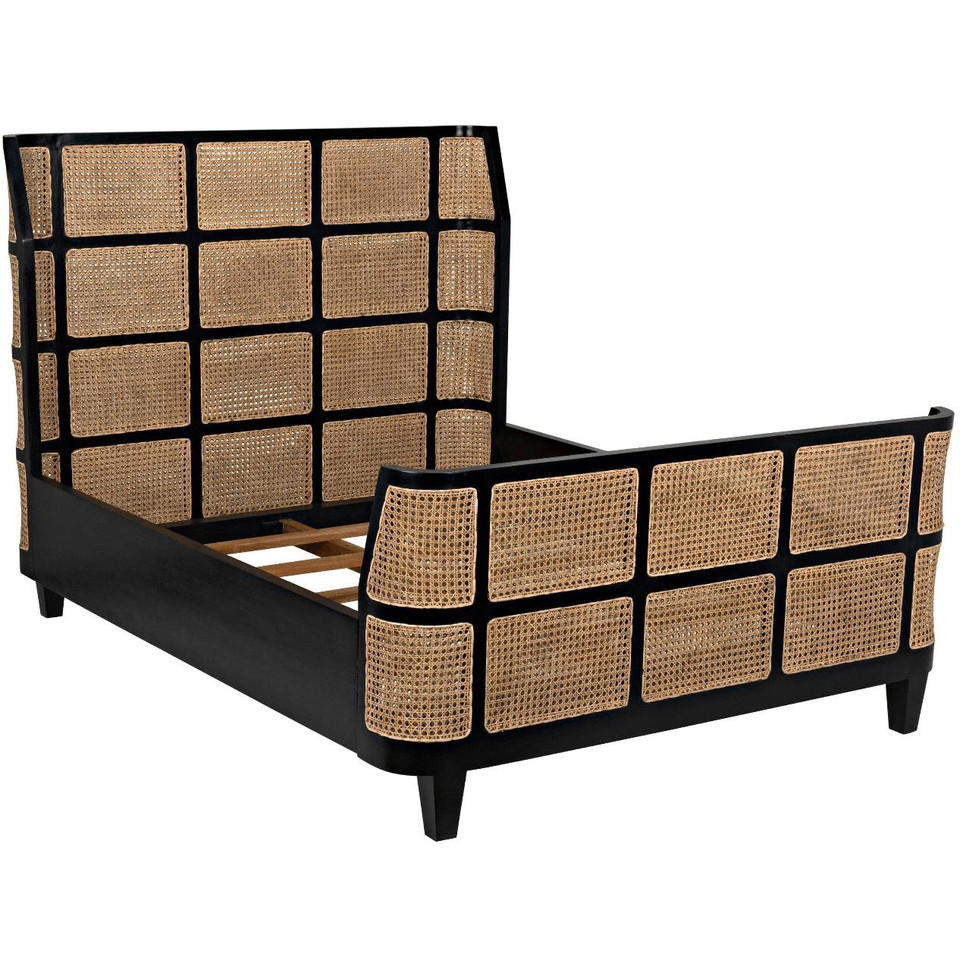 Portia Mahogany Cane Paneled Bed, view 4