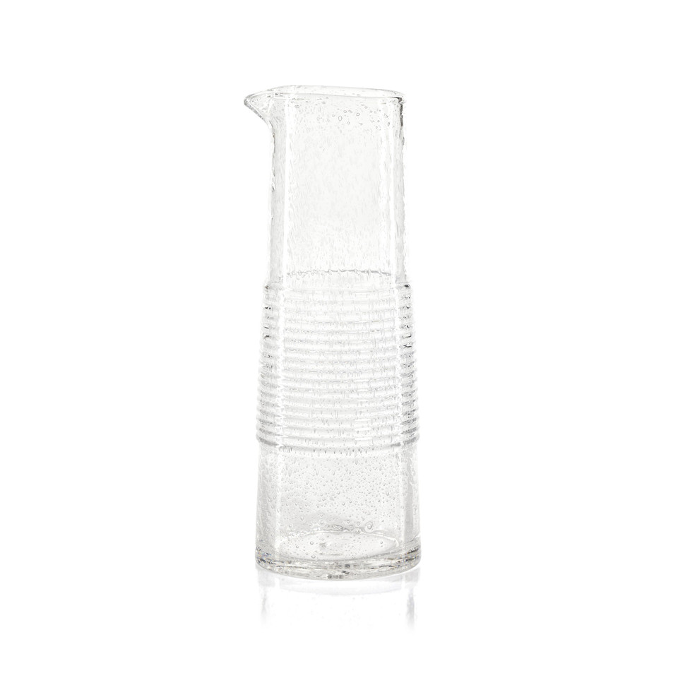 Langley Tall Bubble Glass Pitcher | Bone & Brass