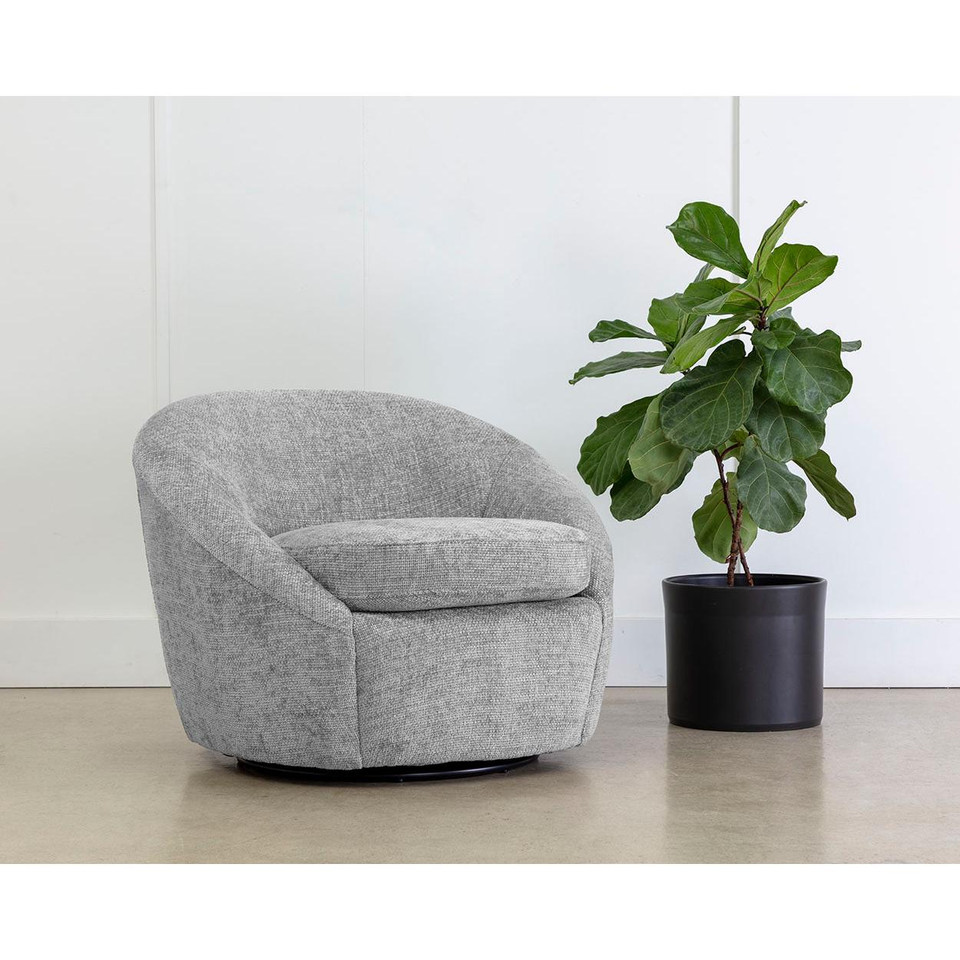 Bliss Swivel Husky Grey Lounge Chair