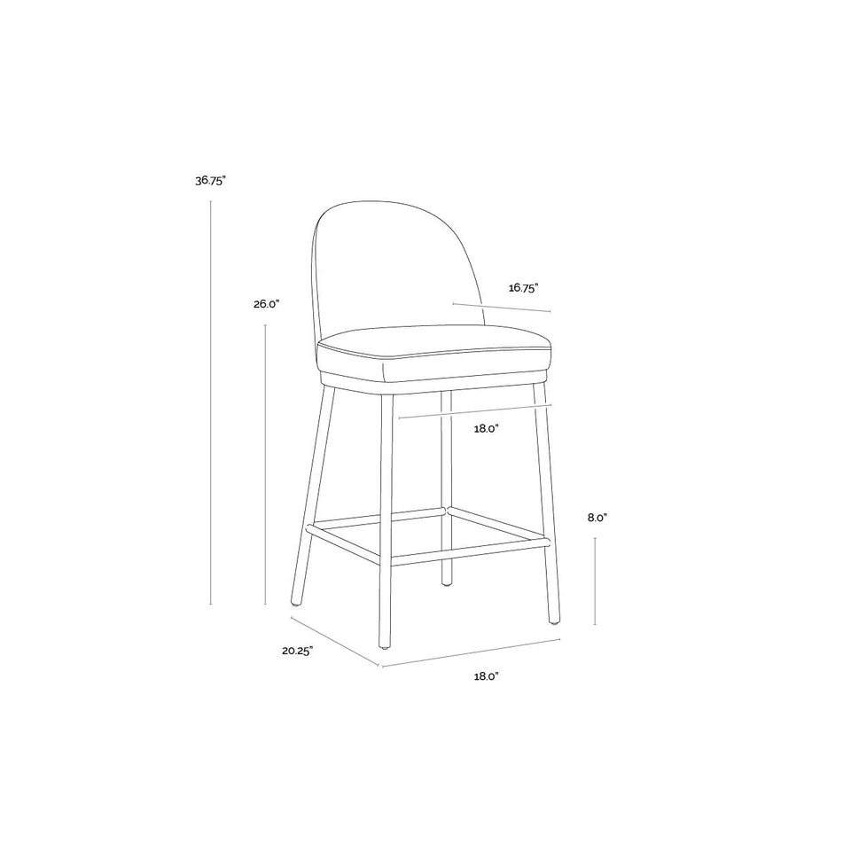 Lavania Meg Taupe / Porcini Taupe Counter Stool, view 4