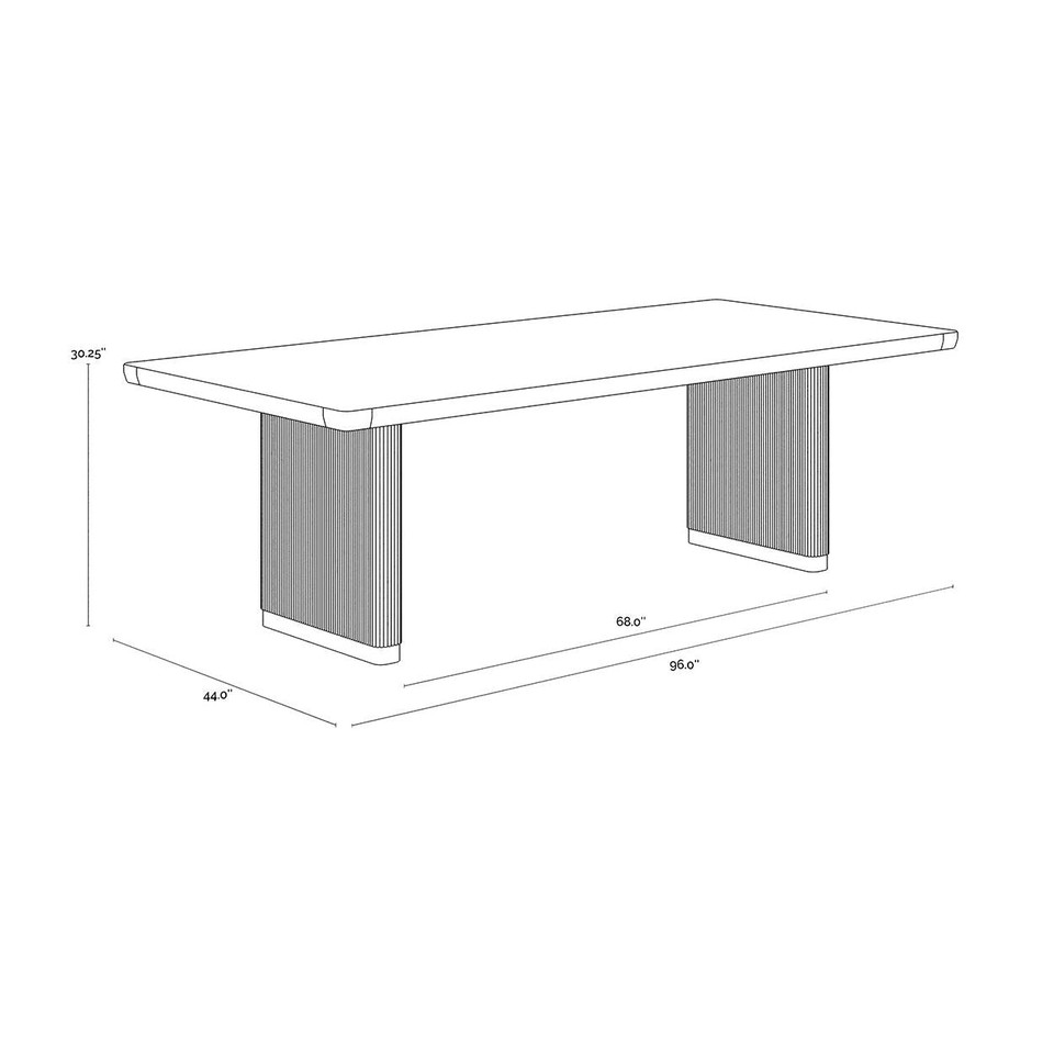 Kalla Rectangular - Rustic Oak - 96" Dining Table, view 5