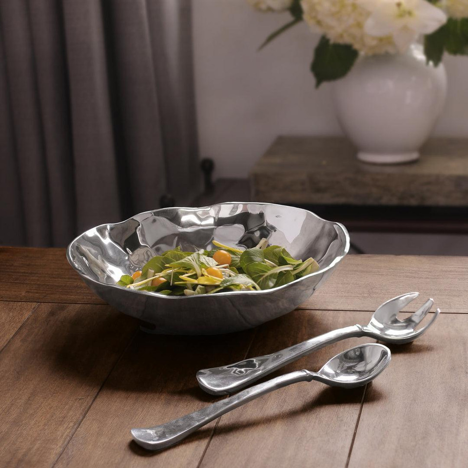 Soho Silver Organic Shaped Serving Bowl - Bowl Detail | Bone & Brass