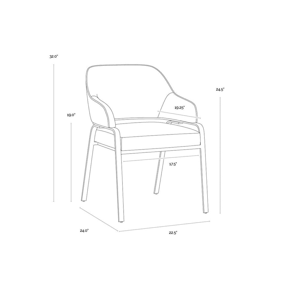 Malachi Dining Milliken Cognac Armchair, view 4